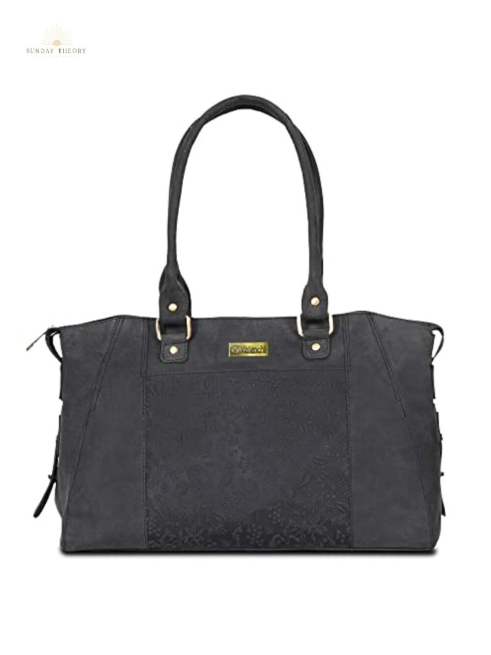 Genuine Leather Tote Bag for Women Flower Embossed Shoulder Bag Purse